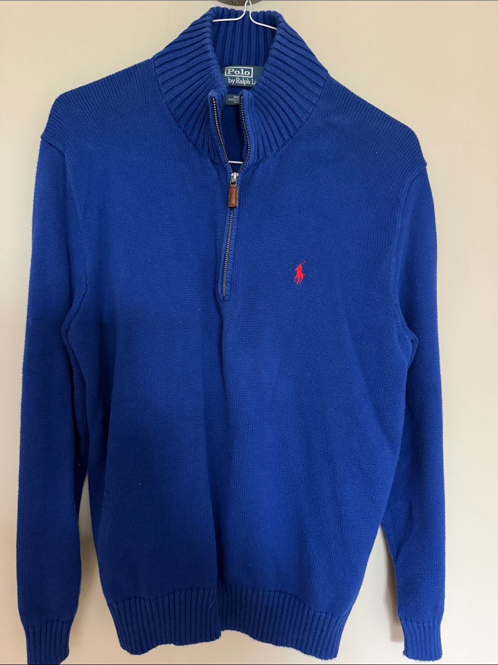 Polo by Ralph Lauren Royal Blue Half-Zip Sweater with Red Pony